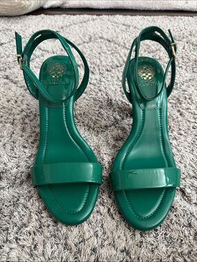 Vince Camuto Emerald Patent Ankle-Strap Heels